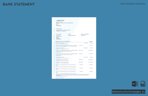 Beispieltext für einen Kontoauszug von Wise Business aus dem Vereinigten Königreich (Vorschau)